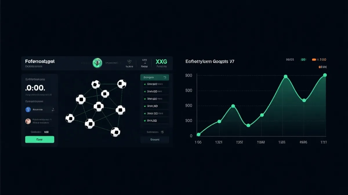 传球网络与xG走势示意：多核心出球与低波动防守